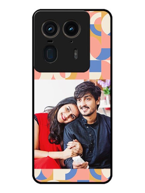 Custom Motorola Edge 50 Ultra 5G Custom Glass Phone CaseSemi - Circle Maze Pattern Design