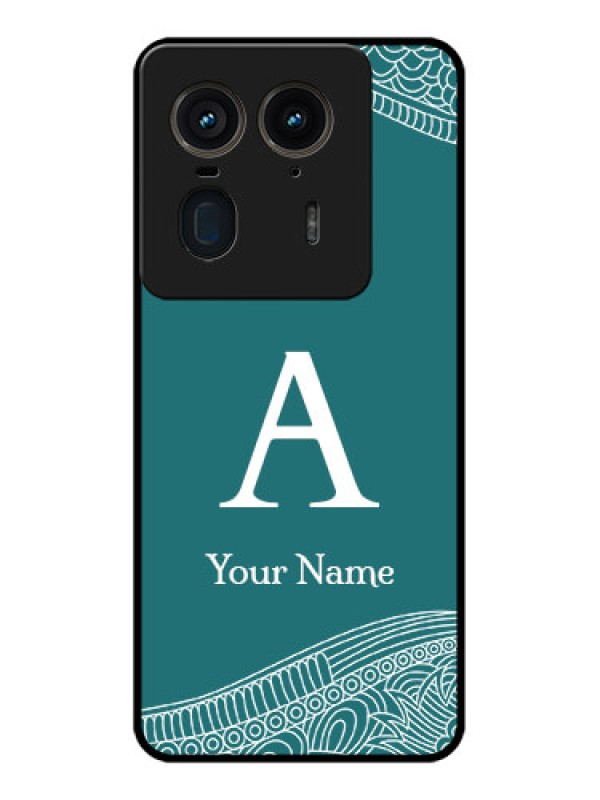 Custom Motorola Edge 50 Ultra 5G Custom Glass Phone CaseLine Art Pattern With Custom Name Design