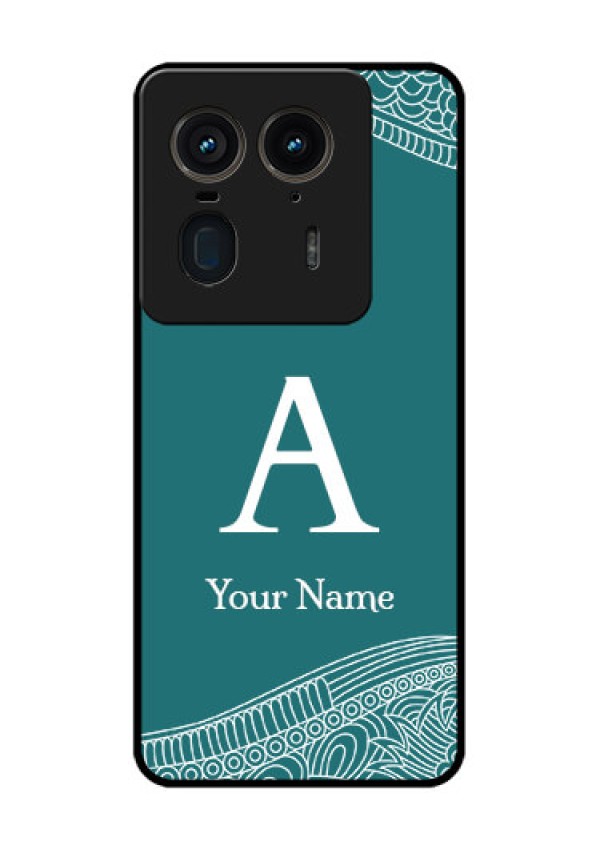 Motorola Edge 50 Ultra 5G Custom Glass Phone CaseLine Art Pattern With Custom Name Design