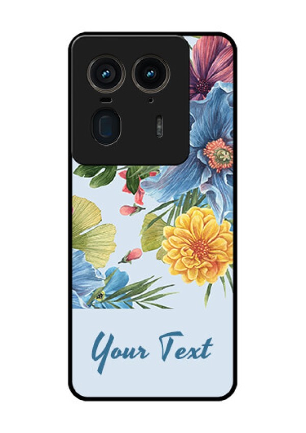 Motorola Edge 50 Ultra 5G Custom Glass Phone CaseStunning Watercolored Flowers Painting Design