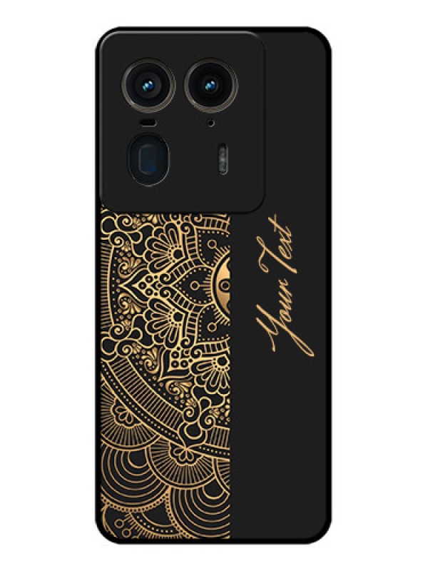 Custom Motorola Edge 50 Ultra 5G Custom Glass Phone CaseMandala Art With Custom Text Design