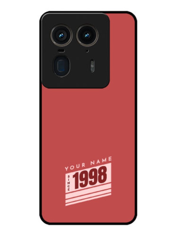 Custom Motorola Edge 50 Ultra 5G Custom Glass Phone CaseRed Custom Year Of Birth Design