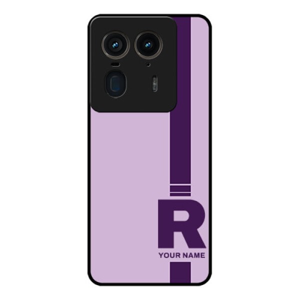 Motorola Edge 50 Ultra 5G Custom Glass Phone CaseSimple Dual Tone Stripe With Name Design Motorola Edge 50 Ultra 5G Custom Glass Phone CaseSimple Dual Tone Stripe With Name Design