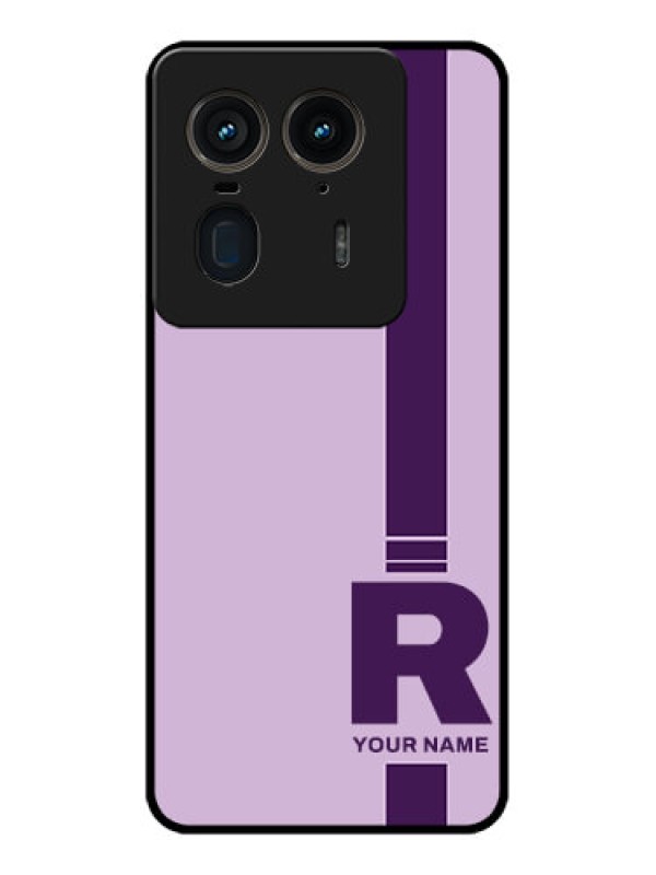 Custom Motorola Edge 50 Ultra 5G Custom Glass Phone CaseSimple Dual Tone Stripe With Name Design