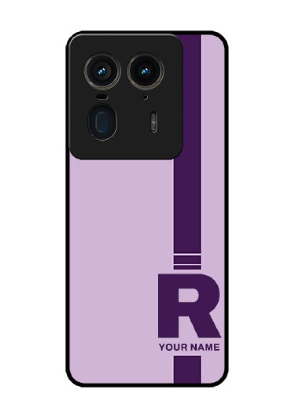 Motorola Edge 50 Ultra 5G Custom Glass Phone CaseSimple Dual Tone Stripe With Name Design