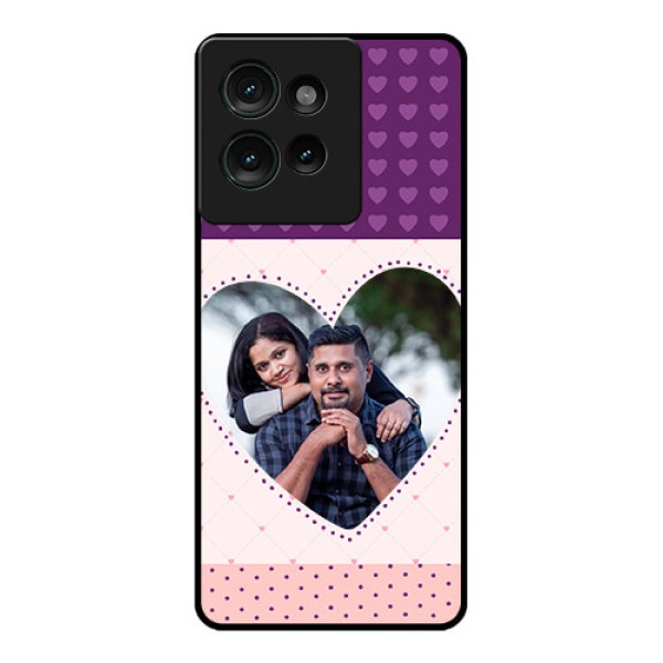 Motorola Edge 50 Custom Glass Phone CaseViolet Love Dots Design