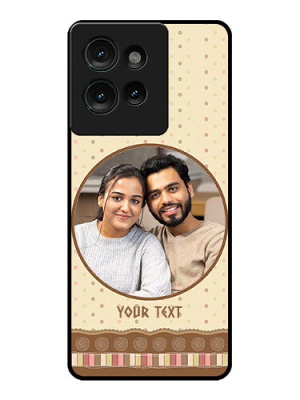 Custom Motorola Edge 50 Custom Glass Phone CaseBrown Dotted Mobile Case Design