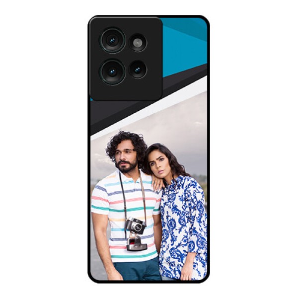 Motorola Edge 50 Custom Glass Phone CaseSimple Pattern Photo Upload Design