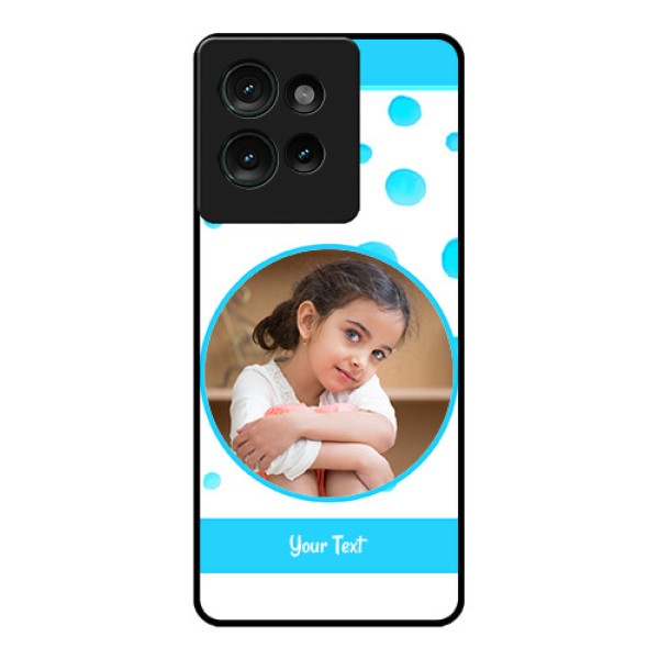 Motorola Edge 50 Custom Glass Phone CaseBlue Bubbles Pattern Design Motorola Edge 50 Custom Glass Phone CaseBlue Bubbles Pattern Design