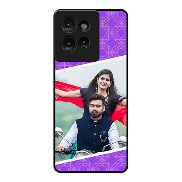 Motorola Edge 50 Custom Glass Phone CaseViolet Color Pattern Design Motorola Edge 50 Custom Glass Phone CaseViolet Color Pattern Design
