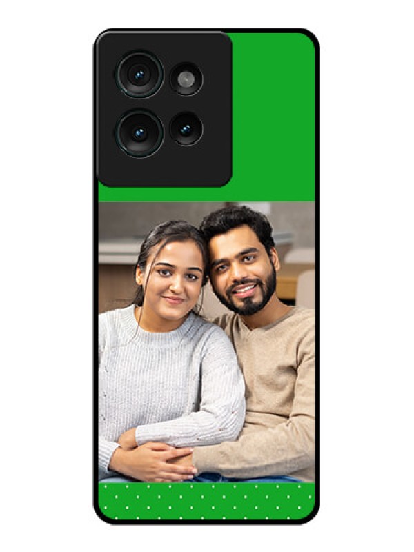 Custom Motorola Edge 50 Custom Glass Phone CaseGreen Pattern Design