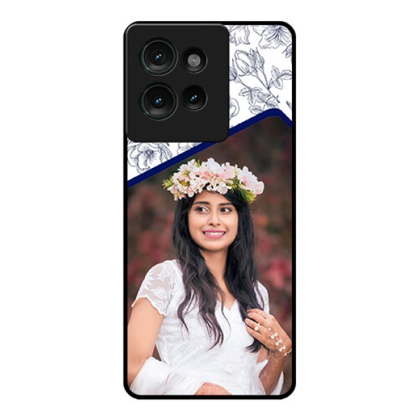 Motorola Edge 50 Custom Glass Phone CaseClassy Floral Design