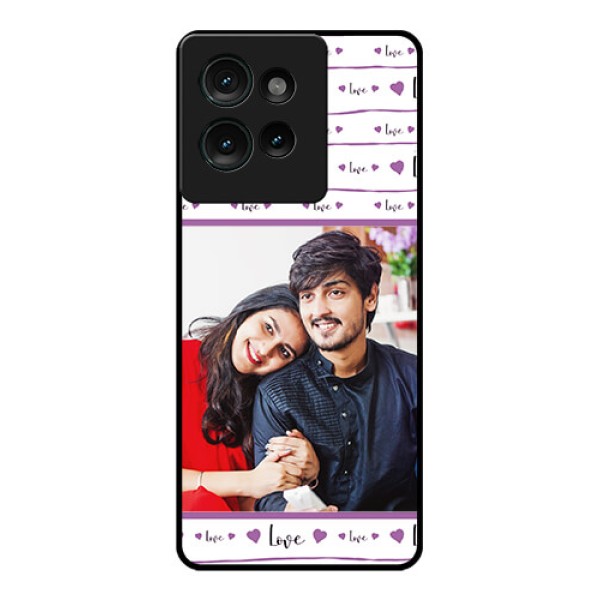 Motorola Edge 50 Custom Glass Phone CaseCouples Heart Design