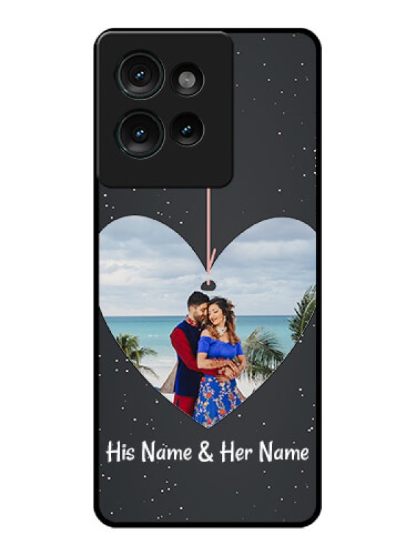 Custom Motorola Edge 50 Custom Glass Phone CaseHanging Heart Design