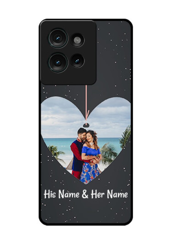 Motorola Edge 50 Custom Glass Phone CaseHanging Heart Design