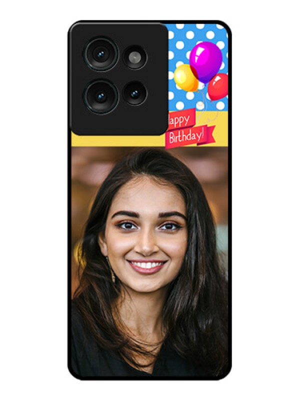 Custom Motorola Edge 50 Custom Glass Phone CaseHappy Birthday Design