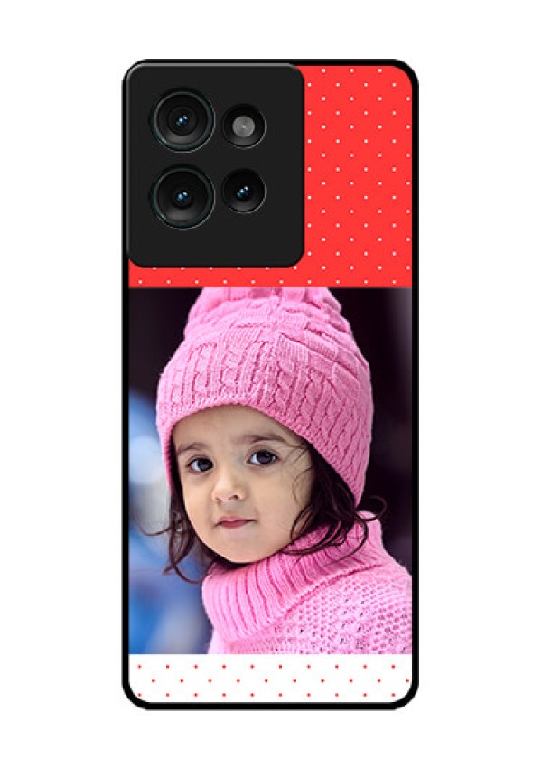 Motorola Edge 50 Custom Glass Phone CaseRed Pattern Design