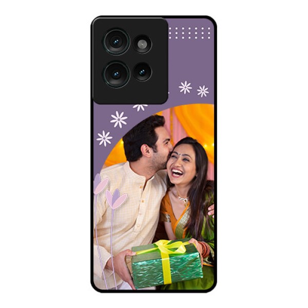 Motorola Edge 50 Custom Glass Phone CaseLavender Flowers Design