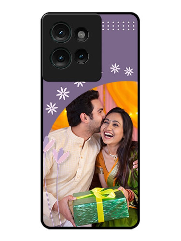 Custom Motorola Edge 50 Custom Glass Phone CaseLavender Flowers Design