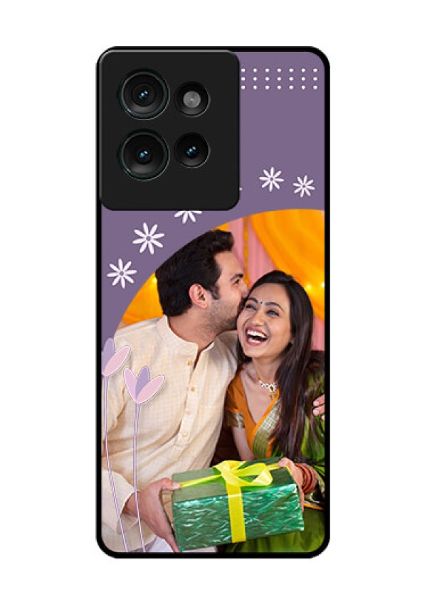Motorola Edge 50 Custom Glass Phone CaseLavender Flowers Design