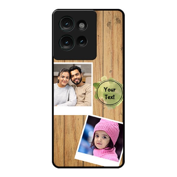 Motorola Edge 50 Custom Glass Phone CaseWooden Texture Design