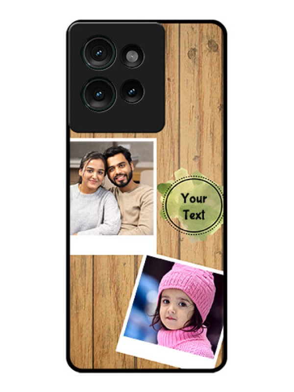 Custom Motorola Edge 50 Custom Glass Phone CaseWooden Texture Design