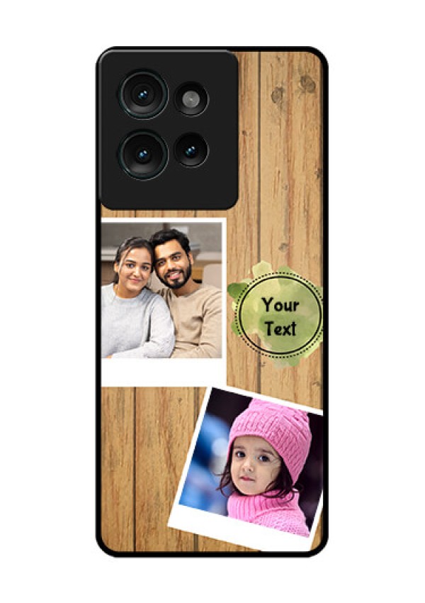 Motorola Edge 50 Custom Glass Phone CaseWooden Texture Design