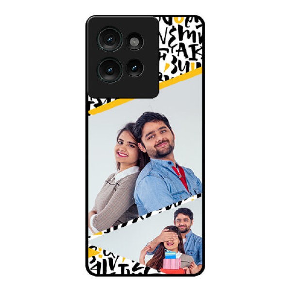 Motorola Edge 50 Custom Glass Phone CaseLetters Pattern Design