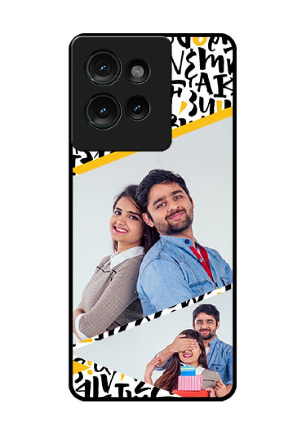 Motorola Edge 50 Custom Glass Phone CaseLetters Pattern Design