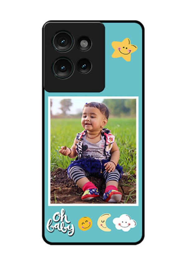 Motorola Edge 50 Custom Glass Phone CaseSmiley Kids Stars Design