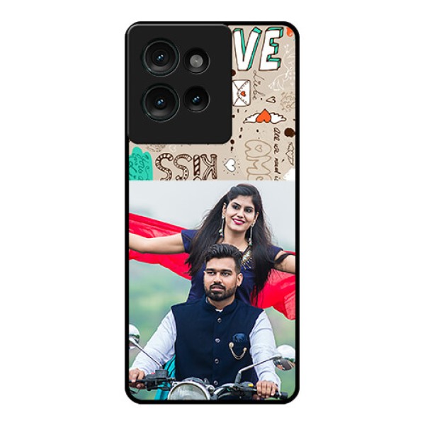 Motorola Edge 50 Custom Glass Phone CaseLove Doodle Pattern