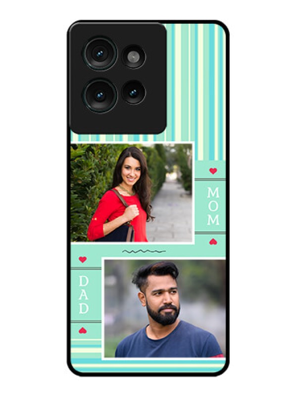 Custom Motorola Edge 50 Custom Glass Phone CaseMom and Dad Pic Design