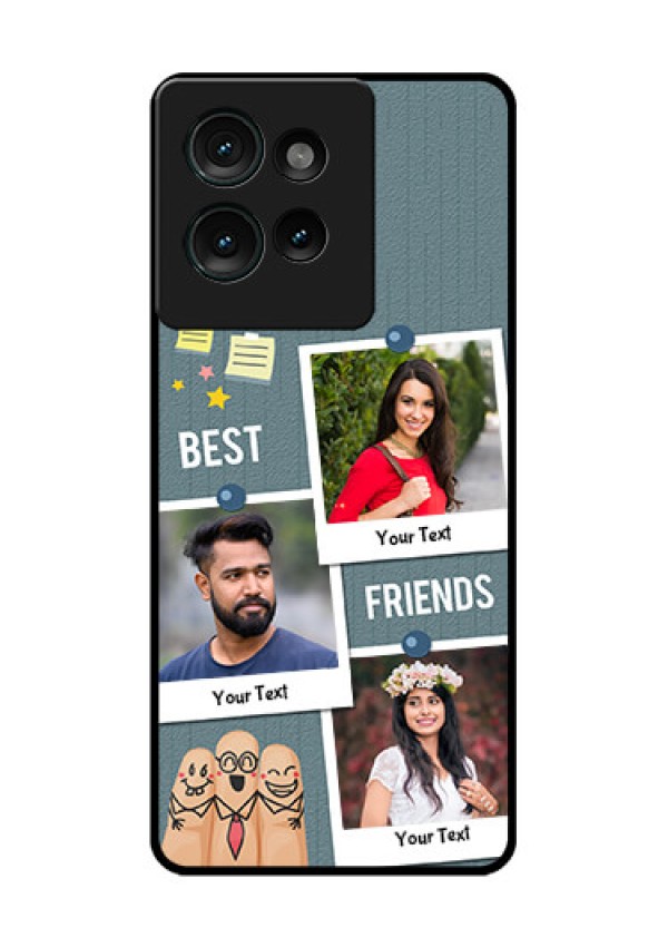 Motorola Edge 50 Custom Glass Phone CaseSticky Frames And Friendship Design