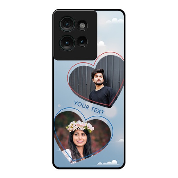 Motorola Edge 50 Custom Glass Phone CaseBlue Color Couple Design