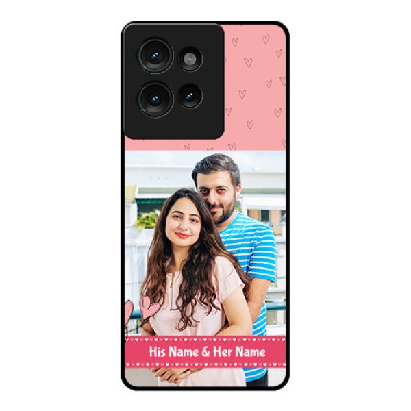 Motorola Edge 50 Custom Glass Phone CaseLove Design Peach Color