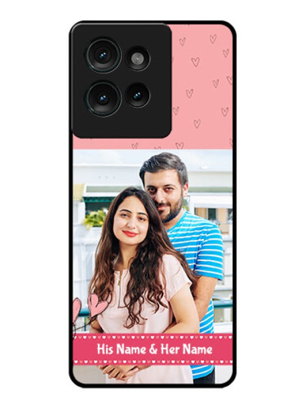 Custom Motorola Edge 50 Custom Glass Phone CaseLove Design Peach Color