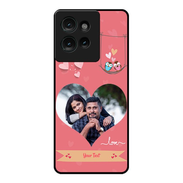 Motorola Edge 50 Custom Glass Phone CasePeach Color Love Design
