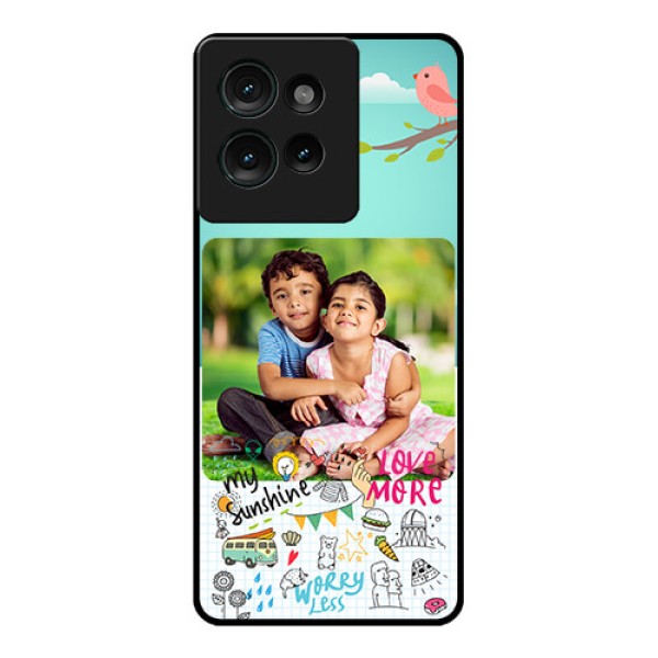 Motorola Edge 50 Custom Glass Phone CaseDoodle Love Design
