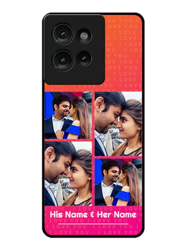 Custom Motorola Edge 50 Custom Glass Phone CaseI Love You Pink Design