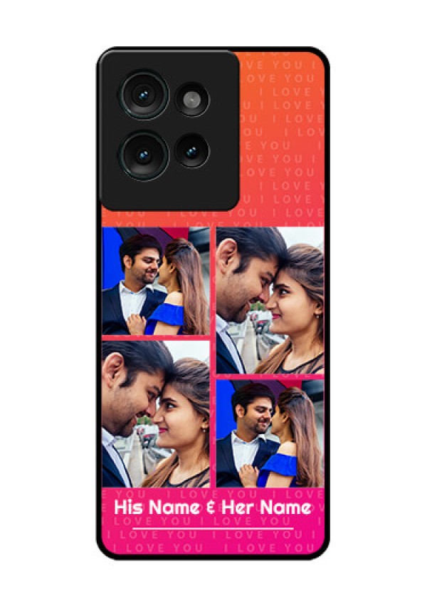 Motorola Edge 50 Custom Glass Phone CaseI Love You Pink Design