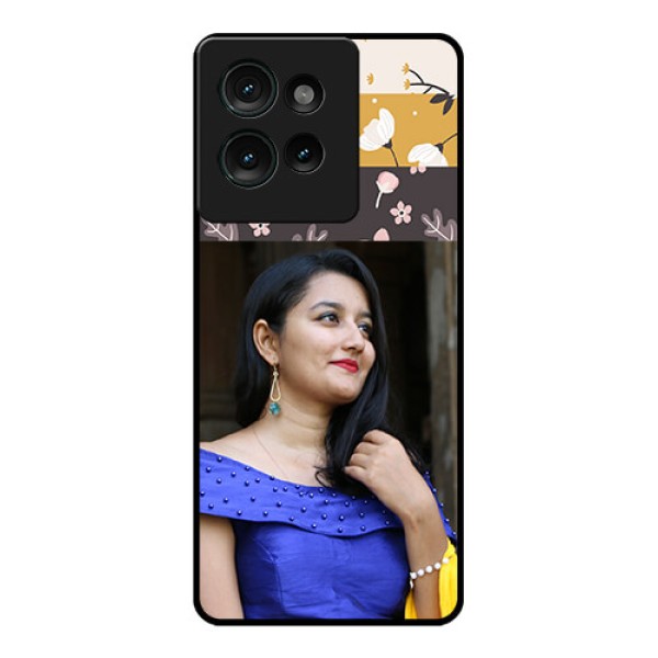 Motorola Edge 50 Custom Glass Phone CaseStylish Floral Design
