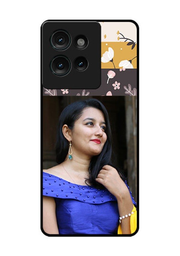 Motorola Edge 50 Custom Glass Phone CaseStylish Floral Design