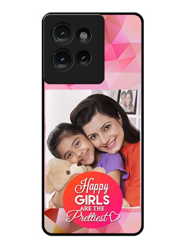 Custom Motorola Edge 50 Custom Glass Phone CaseAbstract Triangle Design