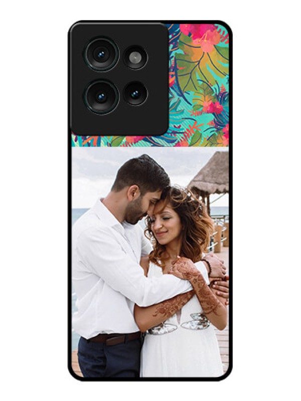 Custom Motorola Edge 50 Custom Glass Phone CaseWatercolor Floral Design