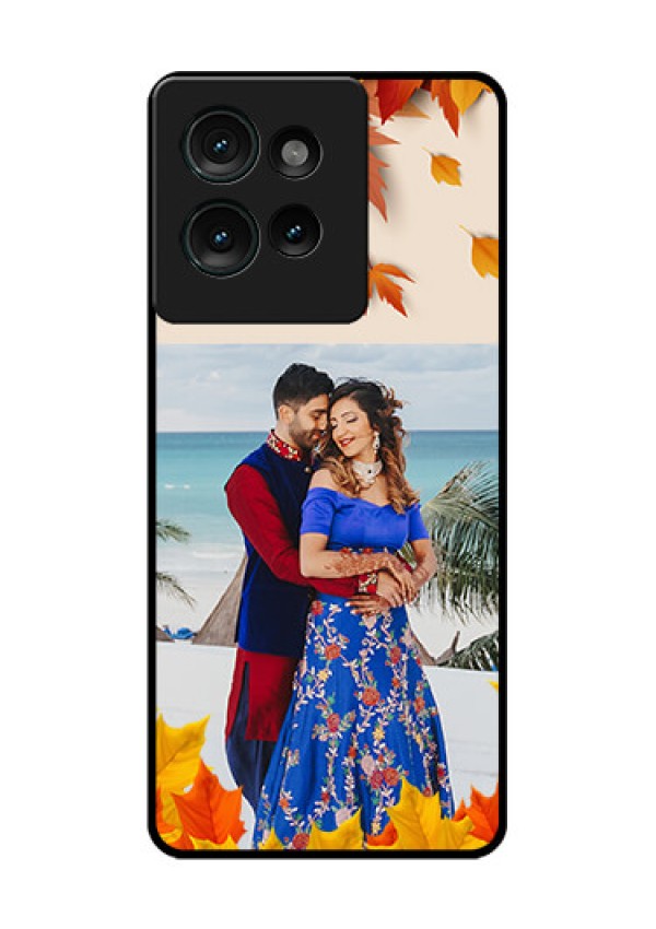 Motorola Edge 50 Custom Glass Phone CaseAutumn Maple Leaves Design