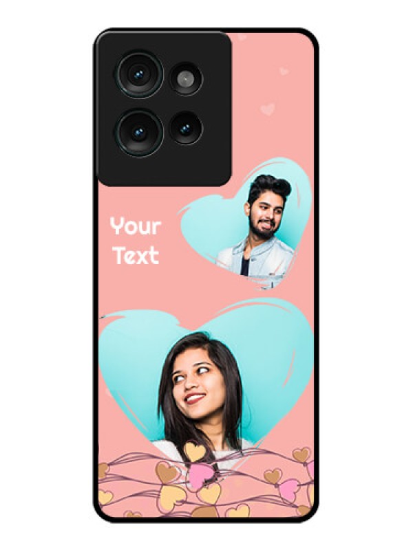 Custom Motorola Edge 50 Custom Glass Phone CaseLove Doodle Design