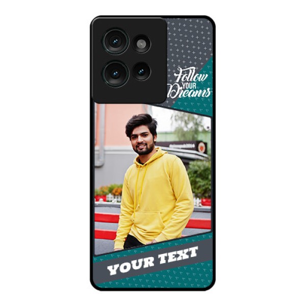 Motorola Edge 50 Custom Glass Phone CaseBackground Pattern Design With Quote
