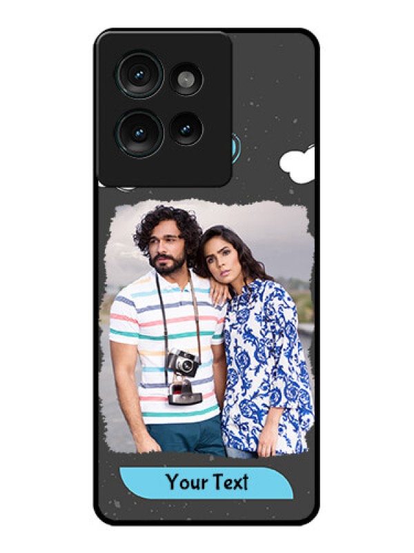 Custom Motorola Edge 50 Custom Glass Phone CaseSplashes With Love Doodles Design