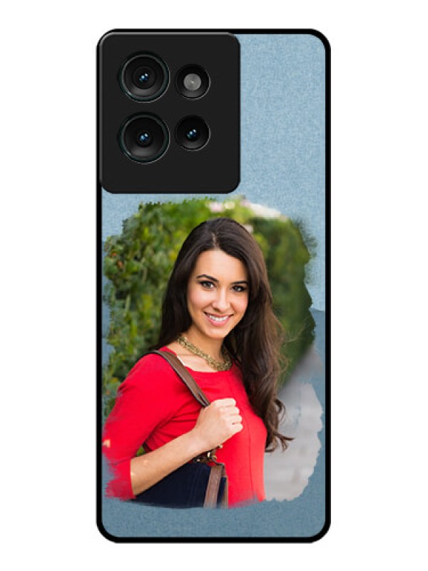 Custom Motorola Edge 50 Custom Glass Phone CaseGrunge Line Art Design