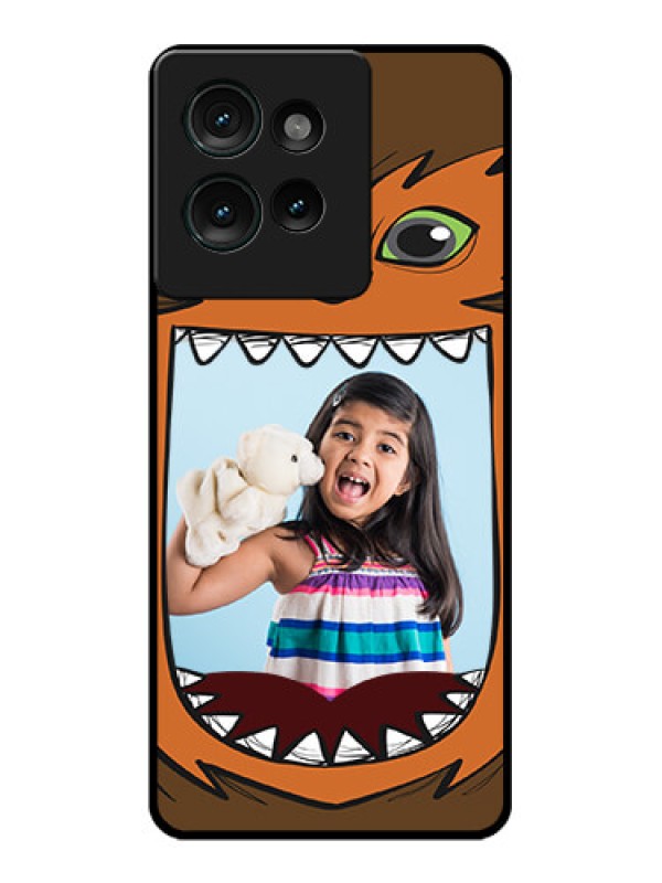 Custom Motorola Edge 50 Custom Glass Phone CaseOwl Monster Back Case Design